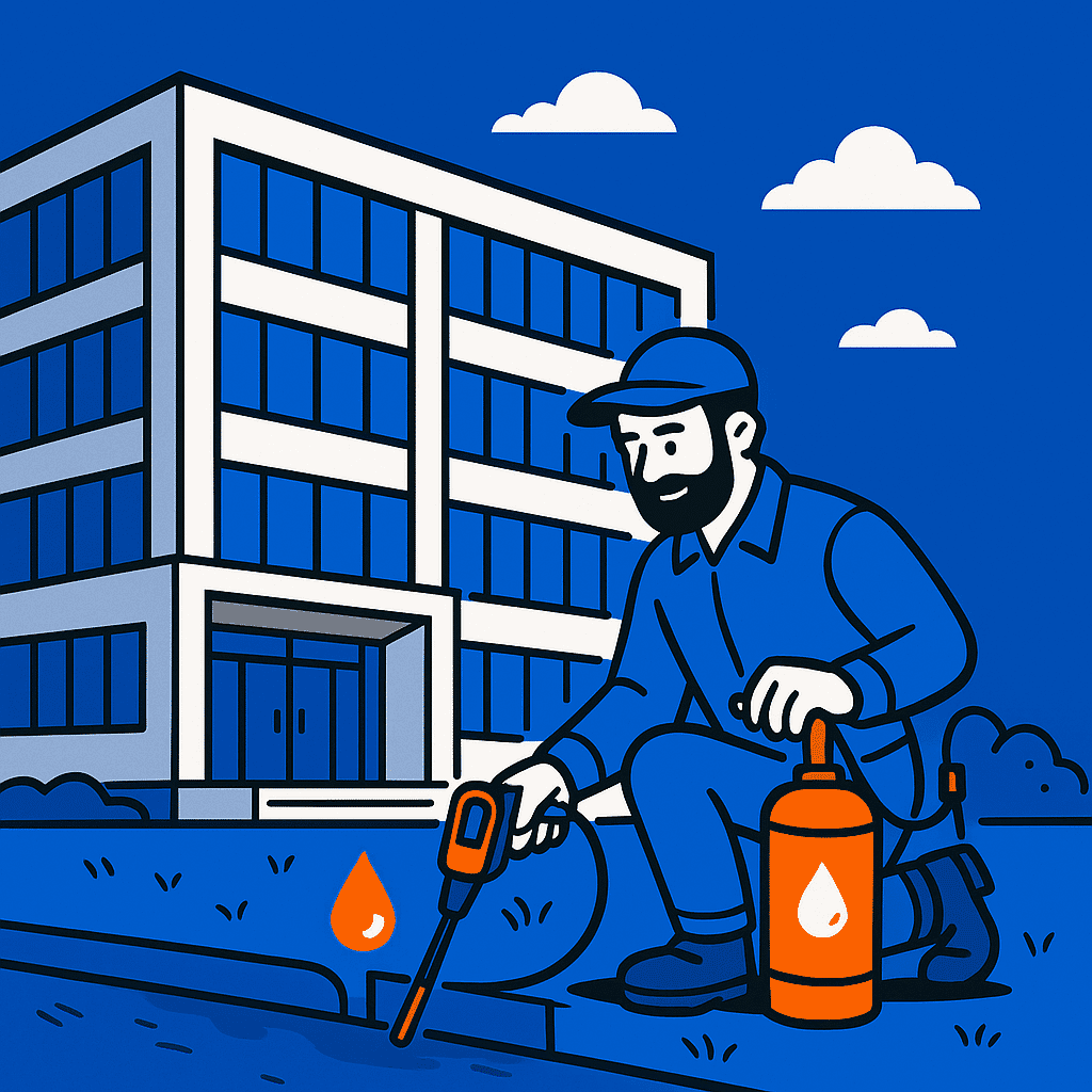 Water leak detection using acoustic equipment