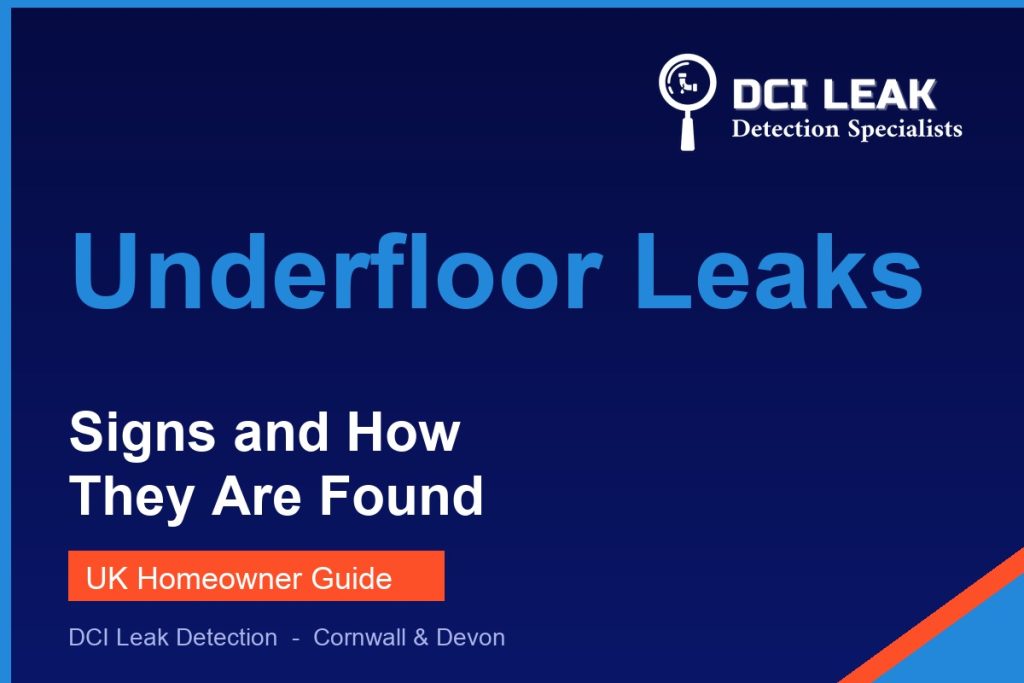 Underfloor heating leak detection under screed - DCI Leak Detection