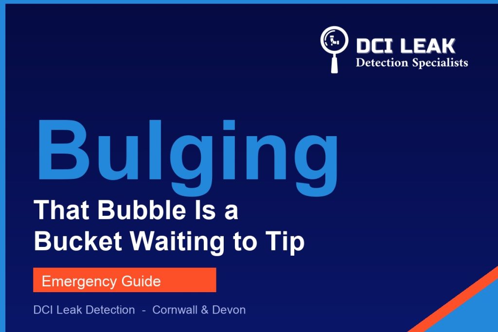 ceiling bulging water — DCI Leak Detection guide